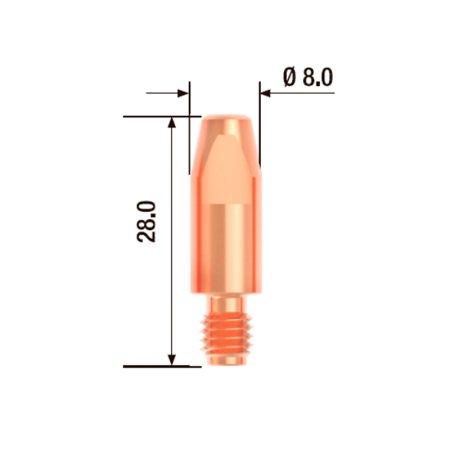 FUBAG Контактный наконечник M6х28 мм ECU D=0.6 мм (10 шт.) в Нижнем Новгороде фото