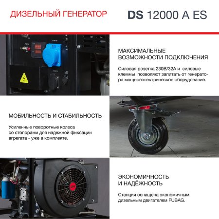 FUBAG Дизельный генератор с электростартером и коннектором автоматики DS 12000 A ES в Нижнем Новгороде фото