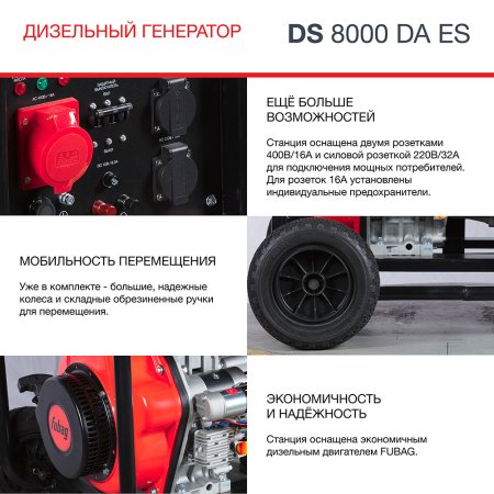 FUBAG Дизельный генератор (трехфазный) с электростартером и коннектором автоматики DS 8000 DA ES в Нижнем Новгороде фото
