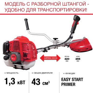 FUBAG Бензиновый триммер FPT 43R + Триммерная леска  сечение витой квадрат L 130 м * 2.4 мм в ПОДАРОК в Нижнем Новгороде фото